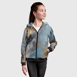 Толстовка на молнии детская Мазки краски - нейросеть, цвет: 3D-черный — фото 2