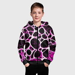 Толстовка на молнии детская Розовая морская волна, цвет: 3D-черный — фото 2
