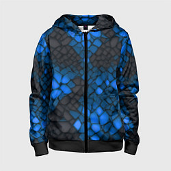 Детская толстовка на молнии Синий трескающийся камень