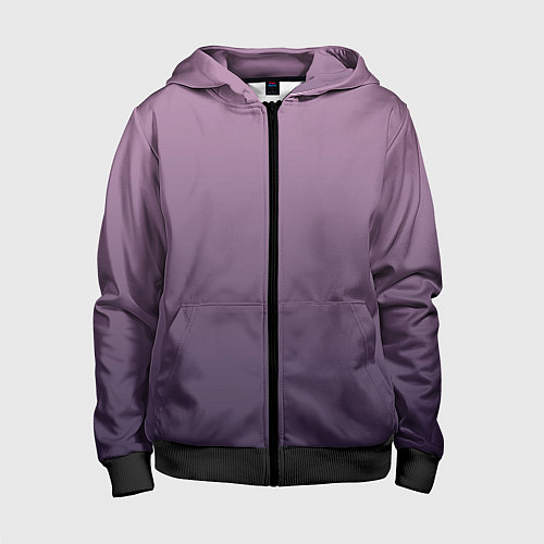 Детская толстовка на молнии Градиент приглушенный фиолетовый / 3D-Черный – фото 1