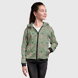 Толстовка на молнии детская Goblincore - паттерн, цвет: 3D-черный — фото 2