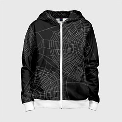 Толстовка на молнии детская Spider паутина, цвет: 3D-белый