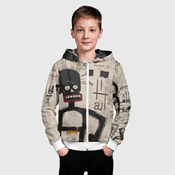 Толстовка на молнии детская Рисунок человека на бумаге, цвет: 3D-белый — фото 2