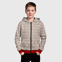 Толстовка на молнии детская Зефирный снеговик, цвет: 3D-красный — фото 2