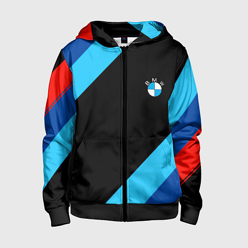 Детская толстовка на молнии BMW line / 3D-Черный – фото 1