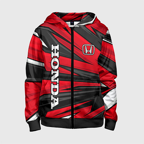 Детская толстовка на молнии Red sport - honda / 3D-Черный – фото 1