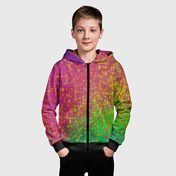 Толстовка на молнии детская Разноцветные пиксели, цвет: 3D-черный — фото 2