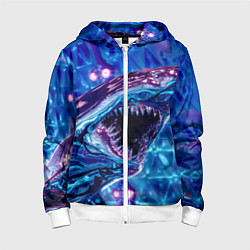 Детская толстовка на молнии Фиолетовая акула