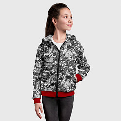 Толстовка на молнии детская Автотюнинг - запчасти, цвет: 3D-красный — фото 2