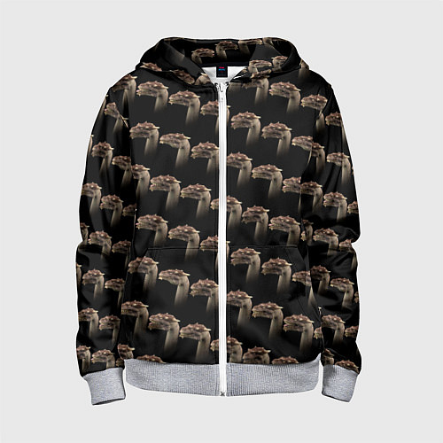 Детская толстовка на молнии Паттерн драконов из тьмы / 3D-Меланж – фото 1