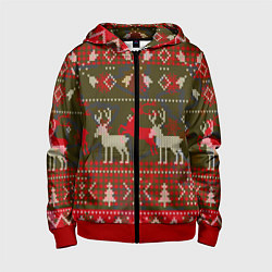 Детская толстовка на молнии Рождественский орнамент