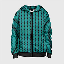 Детская толстовка на молнии Паттерн кружочки на зелёном