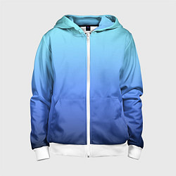 Детская толстовка на молнии Голубой и черно-синий градиент