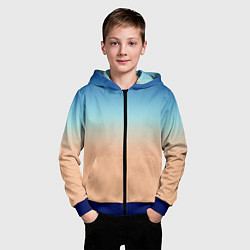 Толстовка на молнии детская Сине-бежевый градиент, цвет: 3D-синий — фото 2