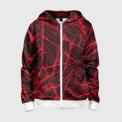 Детская толстовка на молнии Красная паутина на чёрном фоне