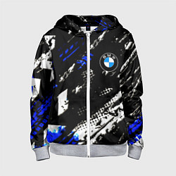 Толстовка на молнии детская BMW stripes color auto sport, цвет: 3D-меланж