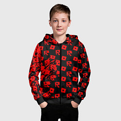 Толстовка на молнии детская Roblox краски гейм мобайл, цвет: 3D-черный — фото 2