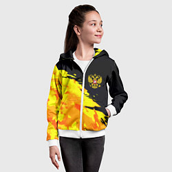 Толстовка на молнии детская Имперский герб россии краски, цвет: 3D-белый — фото 2