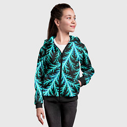 Толстовка на молнии детская Разряды электричества Tie Dye, цвет: 3D-черный — фото 2