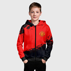Толстовка на молнии детская Manchester United colors sport, цвет: 3D-черный — фото 2