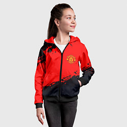 Толстовка на молнии детская Manchester United colors sport, цвет: 3D-черный — фото 2