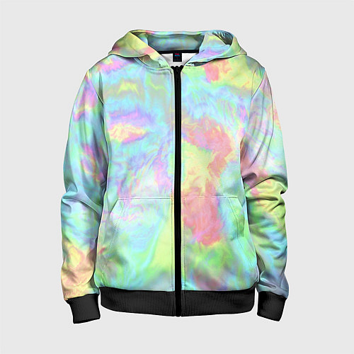 Детская толстовка на молнии Абстракция смесь красок / 3D-Черный – фото 1