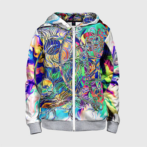 Детская толстовка на молнии Сплетенные круги Инь Ян / 3D-Меланж – фото 1