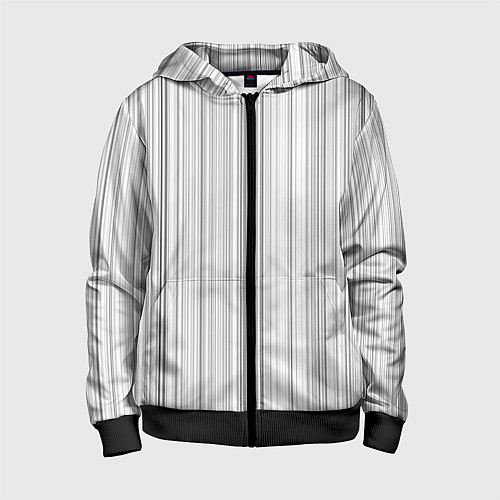 Детская толстовка на молнии Полосатая рябь белый / 3D-Черный – фото 1