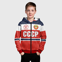 Толстовка на молнии детская Союз Советских Социалистических Республик - СССР, цвет: 3D-красный — фото 2