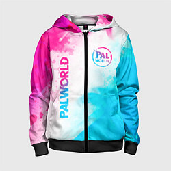 Детская толстовка на молнии Palworld neon gradient style вертикально