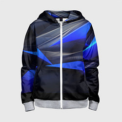 Детская толстовка на молнии Black and blue abstract background sport style