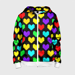 Детская толстовка на молнии Undertale heart pattern