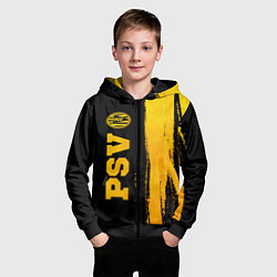 Толстовка на молнии детская PSV - gold gradient по-вертикали, цвет: 3D-черный — фото 2