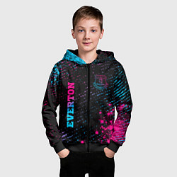 Толстовка на молнии детская Everton - neon gradient вертикально, цвет: 3D-черный — фото 2