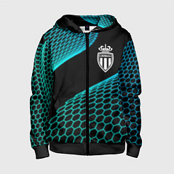 Толстовка на молнии детская Monaco football net, цвет: 3D-черный