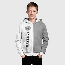 Толстовка на молнии детская Bayer 04 sport на светлом фоне по-вертикали, цвет: 3D-белый — фото 2