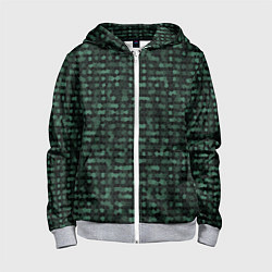 Детская толстовка на молнии Мозаика тёмно-зелёный