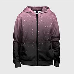 Детская толстовка на молнии Градиент тёмный розовый брызги