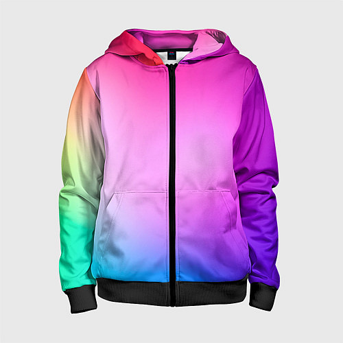 Детская толстовка на молнии Colorful gradient / 3D-Черный – фото 1