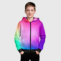 Толстовка на молнии детская Colorful gradient, цвет: 3D-черный — фото 2