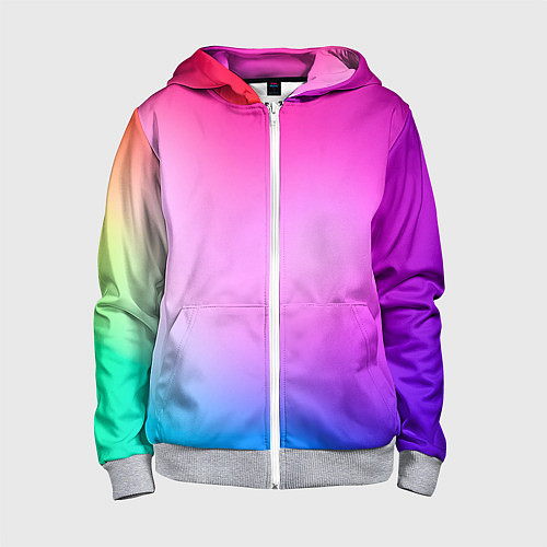 Детская толстовка на молнии Colorful gradient / 3D-Меланж – фото 1