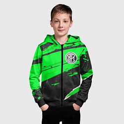 Толстовка на молнии детская Inter sport green, цвет: 3D-черный — фото 2
