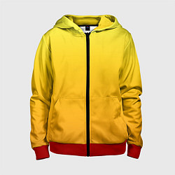 Детская толстовка на молнии Градиент насыщенный жёлтый