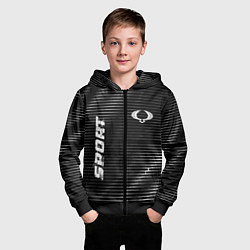 Толстовка на молнии детская SsangYong sport metal, цвет: 3D-черный — фото 2