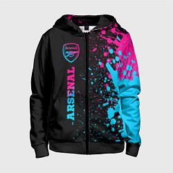 Толстовка на молнии детская Arsenal - neon gradient по-вертикали, цвет: 3D-черный