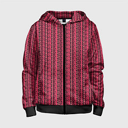 Детская толстовка на молнии Красно-розовый искажённые полосы