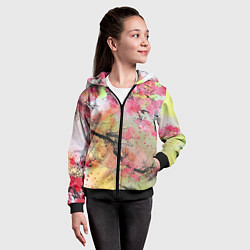 Толстовка на молнии детская Japan sakura, цвет: 3D-черный — фото 2