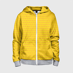 Толстовка на молнии детская Паттерн оранжевые колючки, цвет: 3D-меланж