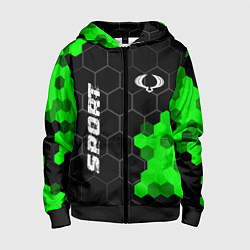 Детская толстовка на молнии SsangYong green sport hexagon