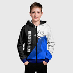 Толстовка на молнии детская Мерседес - синяя униформа, цвет: 3D-синий — фото 2